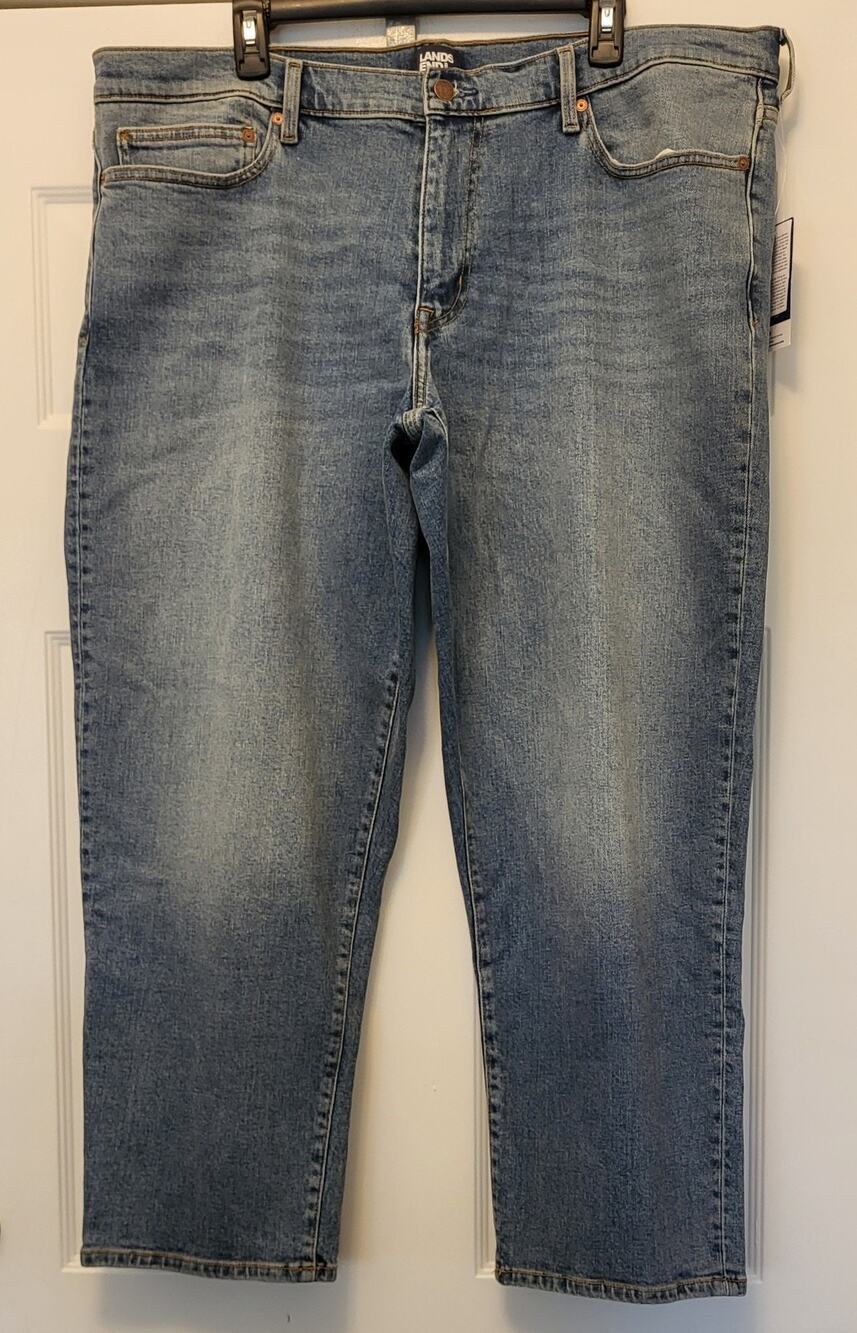 Lands End Jeans Mens 40 X 28 Blue Traditional Fit Denim Straight Leg Pants